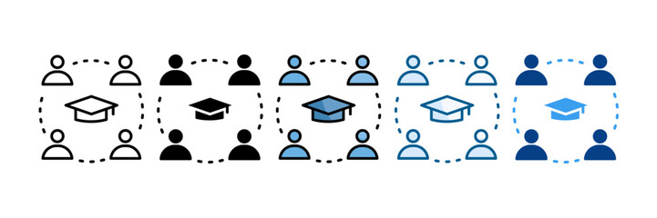 Student Icon Set Multiple Style Collection