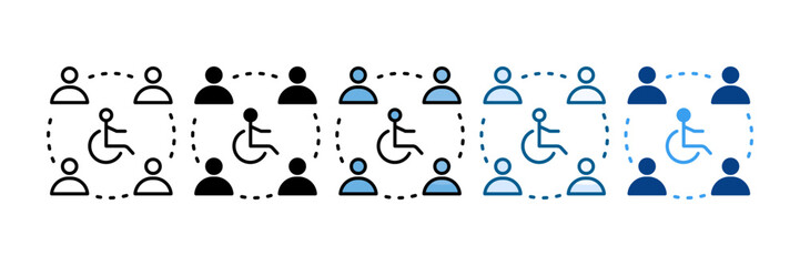 Disability Icon Set Multiple Style Collection