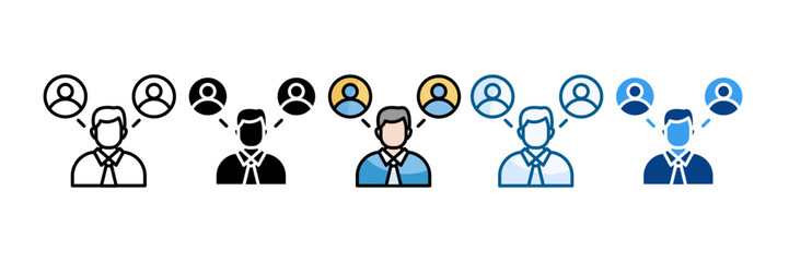 Community Manager Icon Set Multiple Style Collection