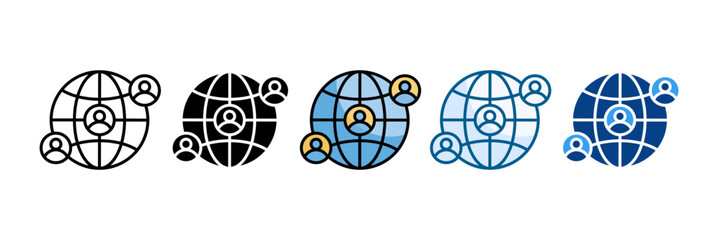 Worldwide Icon Set Multiple Style Collection