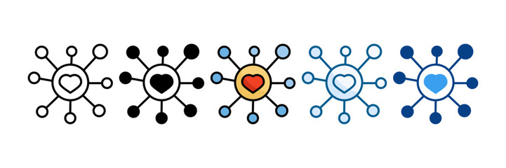 Charity Icon Set Multiple Style Collection