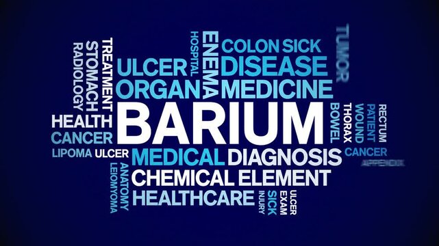 Barium animated word cloud;text design animation tag kinetic typography seamless loop.