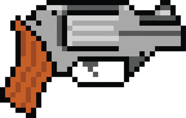 Fototapeta premium Pixel art pistol gun graphic illustration
