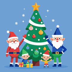 santa-and-elves-celebrating-around-a-tall-christmas