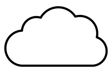 曇りアイコン – 天気予報や気象表現に使えるシンプルな雲の線画デザイン