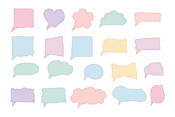Hand Drawn Pastel Speech Bubble Set