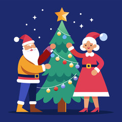 santa-and-mrs--claus-placing-ornaments