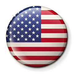 The American flag design featured on a round badge
