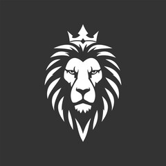Obraz premium Vector logo of a lion king head wearing a crown suitable for use as an esport logo