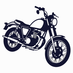 Fototapeta premium silhouette motorcycle on white background