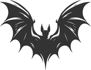 Black vector of a bat flying silhouette animal drawing