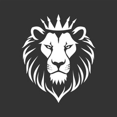 Obraz premium Vector logo of a lion king head wearing a crown suitable for use as an esport logo