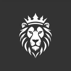 Vector logo of a lion king head wearing a crown suitable for use as an esport logo