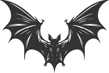 Black vector of a bat flying silhouette animal drawing