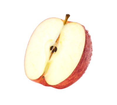 half of red apple isolated