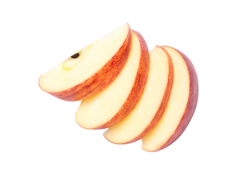 slice of red apple isolated	
