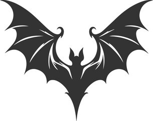 Black vector of a bat flying silhouette animal drawing