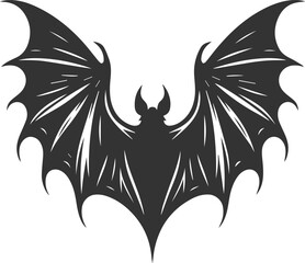 Black vector of a bat flying silhouette animal drawing