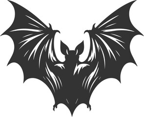 Black vector of a bat flying silhouette animal drawing