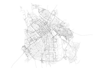 Fototapeta premium Vector Map of Tartu's Highways