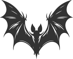 Black vector of a bat flying silhouette animal drawing