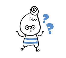 (Question / wonder) Collection of hand drawn lady business worker icons. Vector illustration.	