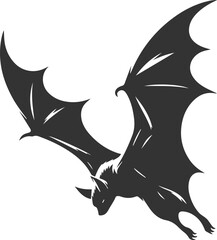 Black vector of a bat flying silhouette animal drawing