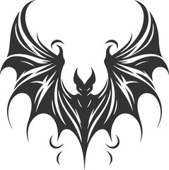 Black vector of a bat flying silhouette animal drawing