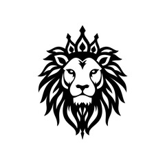 Vector logo of a lion king head wearing a crown suitable for use as an esport logo