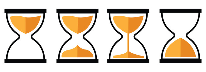 Fototapeta premium Sand watch icon set. Hourglass symbol. glyph vector. Sand timer icon.