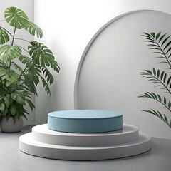 Modern mockup of white podium