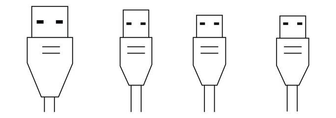 USB icon set, USB flash drive symbol.  usb flash drive vector icon.