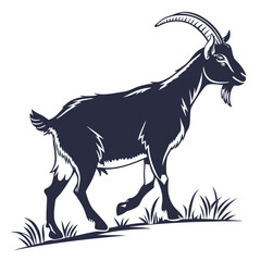 silhouette goat on white background