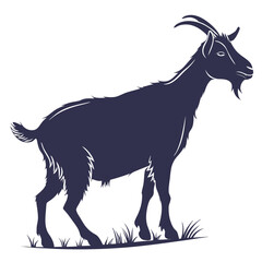 silhouette goat on white background