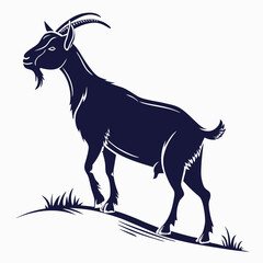 silhouette goat on white background