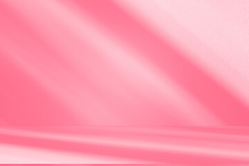 Wall interior background, studio and backdrops show products.with shadow from window color pink background for text insertion and presentation interior decoration