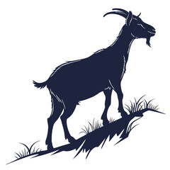 silhouette goat on white background