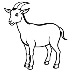 silhouette goat on white background