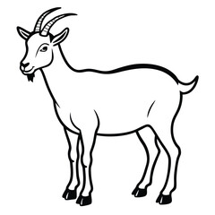 silhouette goat on white background