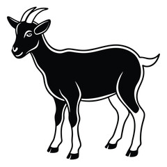 silhouette goat on white background