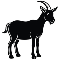 silhouette goat on white background