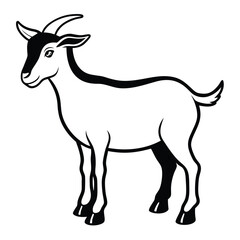 silhouette goat on white background