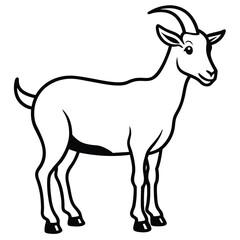 Fototapeta premium silhouette goat on white background