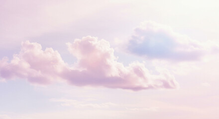 Dreamy Pastel Cloudscape with Soft Colors and Fluffy Clouds in the Sky