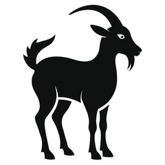 silhouette goat on white background