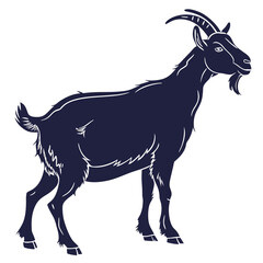silhouette goat on white background