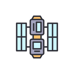 Conceptual Modern Satellite Orbiting Earth For Global Communication