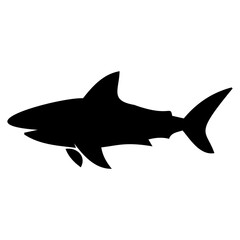 silhouette shark icon. Silhouette icon style. Animal icon