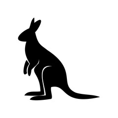 silhouette kangaroo icon. Silhouette icon style. Animal icon