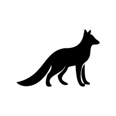 silhouette fox icon. Silhouette icon style. Animal icon